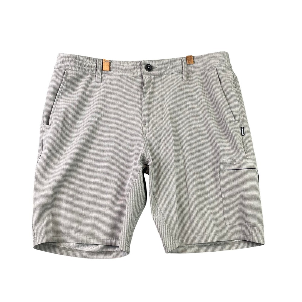 O'Neill Hybrid Shorts Mens 36 Grey Striped Cargo Pockets Casual Summer Surf Hike